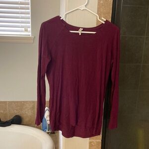 lululemon athletica Deep Red Long Sleeve Top